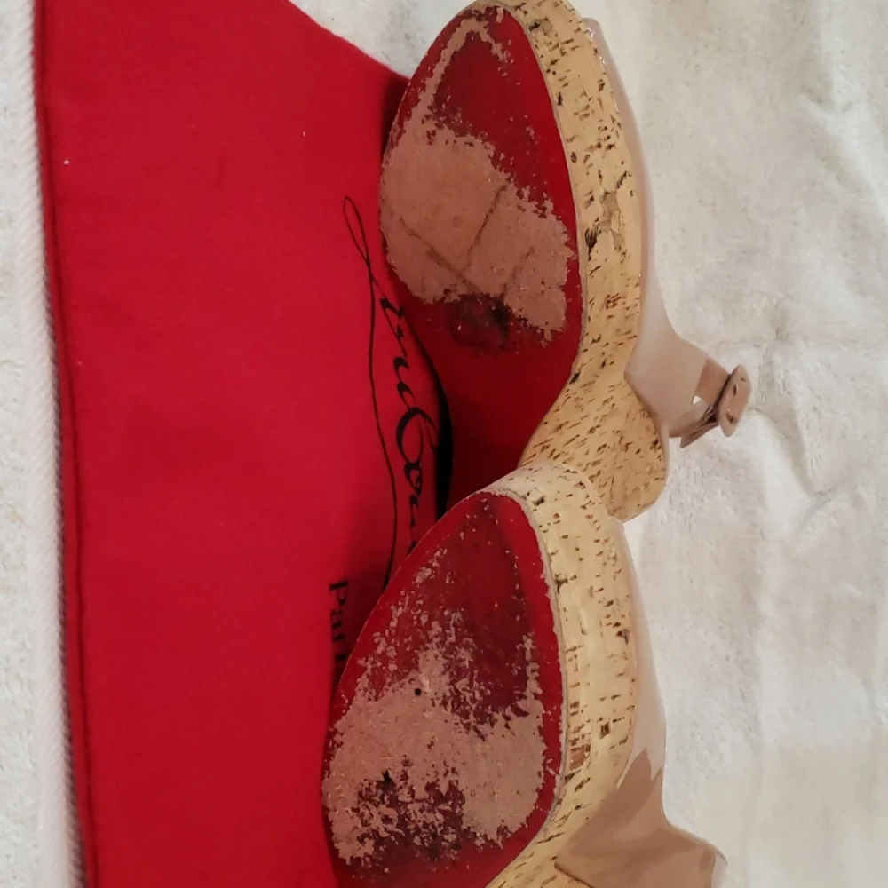 Christian Louboutin Nude Wedges - Picture 4 of 9